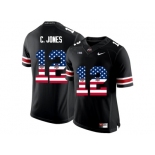 2016 US Flag Fashion Ohio State Buckeyes C.Jones #12 College Football Limited Jersey - Black