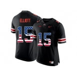 2016 US Flag Fashion Ohio State Buckeyes Ezekiel Elliott #15 College Football Limited Jersey - Blackout