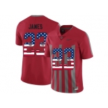 2016 US Flag Fashion Ohio State Buckeyes Lebron James #23 College Football Alternate Elite Jersey - Scarlet