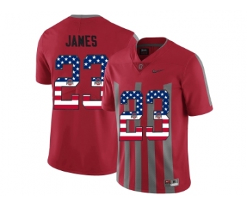 2016 US Flag Fashion Ohio State Buckeyes Lebron James #23 College Football Alternate Elite Jersey - Scarlet