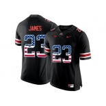 2016 US Flag Fashion Ohio State Buckeyes Lebron James #23 College Football Limited Jersey - Blackout