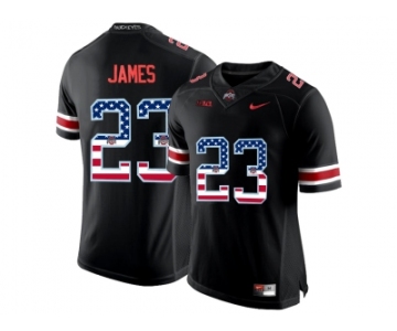 2016 US Flag Fashion Ohio State Buckeyes Lebron James #23 College Football Limited Jersey - Blackout