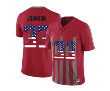 2016 US Flag Fashion Ohio State Buckeyes Pete Johnson #33 College Football Alternate Elite Jersey - Scarlet