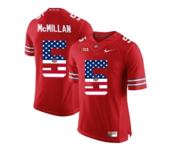 2016 US Flag Fashion Ohio State Buckeyes Raekwon McMillan #5 College Football Limited Jersey - Scarlet