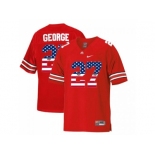 2016 US Flag Fashion Scarlet & Grey Ohio State Buckeyes Eddie George #27 College Football Throwback Jersey - Scarlet