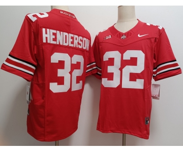 Men's Ohio State Buckeyes #32 TreVeyon Henderson Red FUSE College Football Jersey