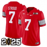 Men's Ohio State Buckeyes #7 C.J. Stroud Red 2025 CFP Final Patch F.U.S.E. Vapor Limited Stitched Football Jersey