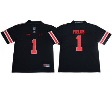 Ohio State Buckeyes #1 Justin Fields Limited College Football Black Jersey