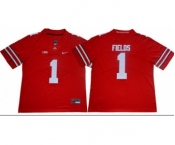 Ohio State Buckeyes #1 Justin Fields Limited College Football Red Jersey