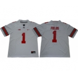 Ohio State Buckeyes #1 Justin Fields Limited College Football White Jersey