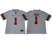 Ohio State Buckeyes #1 Justin Fields Limited College Football White Jersey