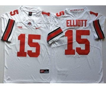 Ohio State Buckeyes #15 Ezekiel Elliott White Nike College Football Jersey