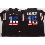 Ohio State Buckeyes #16 J.T. Barrett Black USA Flag College Jersey