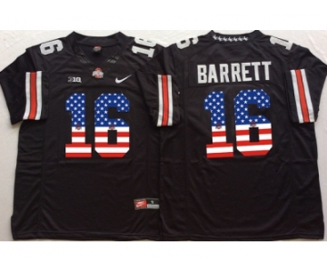 Ohio State Buckeyes #16 J.T. Barrett Black USA Flag College Jersey