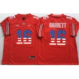 Ohio State Buckeyes #16 J.T. Barrett Red USA Flag College Football Jersey