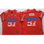 Ohio State Buckeyes #97 Joey Bosa Red USA Flag College Football Jersey