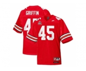 Scarlet & Grey Ohio State Buckeyes Archie Griffin #45 College Football Throwback Jersey - Scarlet