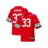 Scarlet & Grey Ohio State Buckeyes Pete Johnson #33 College Football Throwback Jersey - Scarlet