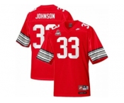 Scarlet & Grey Ohio State Buckeyes Pete Johnson #33 College Football Throwback Jersey - Scarlet