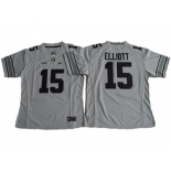 Women's Ohio State Buckeyes #15 Ezekiel Elliott Gridion Grey II Stitched NCAA Jersey