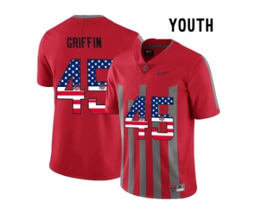 2016 US Flag Fashion Youth Ohio State Buckeyes Archie Griffin #45 College Football Alternate Elite Jersey - Scarlet