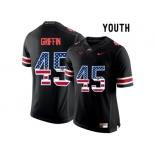 2016 US Flag Fashion Youth Ohio State Buckeyes Archie Griffin #45 College Football Limited Jersey - Blackout