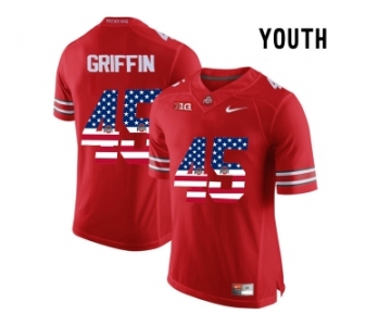 2016 US Flag Fashion Youth Ohio State Buckeyes Archie Griffin #45 College Football Limited Jersey - Scarlet