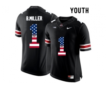 2016 US Flag Fashion Youth Ohio State Buckeyes Braxton Miller #1 College Football Limited Jersey - Black