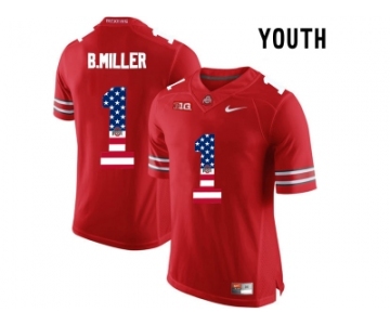 2016 US Flag Fashion Youth Ohio State Buckeyes Braxton Miller #1 College Football Limited Jersey - Scarlet