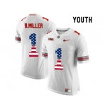 2016 US Flag Fashion Youth Ohio State Buckeyes Braxton Miller #1 College Football Limited Jersey - White