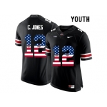 2016 US Flag Fashion Youth Ohio State Buckeyes C.Jones #12 College Football Limited Jersey - Black