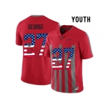 2016 US Flag Fashion Youth Ohio State Buckeyes Eddie George #27 College Football Alternate Elite Jersey - Scarlet