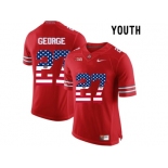 2016 US Flag Fashion Youth Ohio State Buckeyes Eddie George #27 College Football Limited Jersey - Red