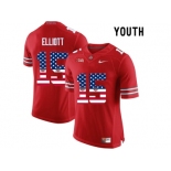 2016 US Flag Fashion Youth Ohio State Buckeyes Ezekiel Elliott #15 College Football Limited Jersey - Scarlet