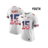 2016 US Flag Fashion Youth Ohio State Buckeyes Ezekiel Elliott #15 College Football Limited Jersey - White