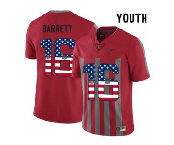 2016 US Flag Fashion Youth Ohio State Buckeyes J.T Barrett #16 College Football Alternate Elite Jersey - Scarlet