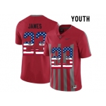 2016 US Flag Fashion Youth Ohio State Buckeyes Lebron James #23 College Football Alternate Elite Jersey - Scarlet