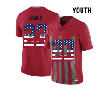 2016 US Flag Fashion Youth Ohio State Buckeyes Lebron James #23 College Football Alternate Elite Jersey - Scarlet