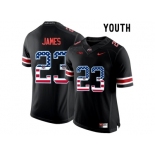 2016 US Flag Fashion Youth Ohio State Buckeyes Lebron James #23 College Football Limited Jersey - Blackout