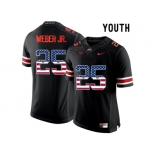 2016 US Flag Fashion Youth Ohio State Buckeyes Mike Weber Jr. #25 College Football Limited Jersey - Blackout