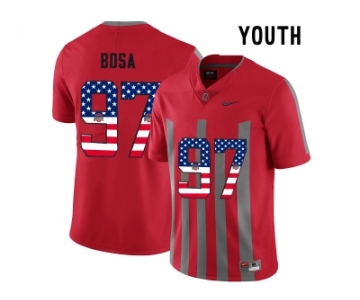 2016 US Flag Fashion Youth Ohio State Buckeyes Nick Bosa #97 College Football Alternate Elite Jersey - Scarlet