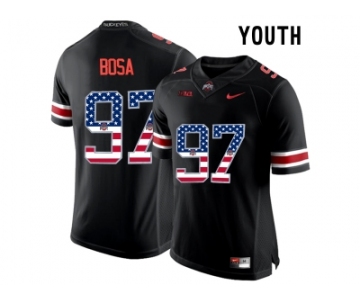 2016 US Flag Fashion Youth Ohio State Buckeyes Nick Bosa #97 College Football Limited Jersey - Blackout