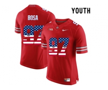 2016 US Flag Fashion Youth Ohio State Buckeyes Nick Bosa #97 College Football Limited Jersey - Scarlet