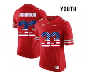 2016 US Flag Fashion Youth Ohio State Buckeyes Pete Johnson #33 College Football Limited Jersey - Scarlet