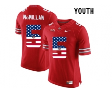 2016 US Flag Fashion Youth Ohio State Buckeyes Raekwon McMillan #5 College Football Limited Jersey - Scarlet