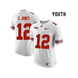 2016 Youth Ohio State Buckeyes C.Jones #12 College Football Limited Jersey - White