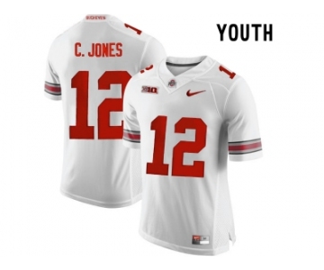 2016 Youth Ohio State Buckeyes C.Jones #12 College Football Limited Jersey - White