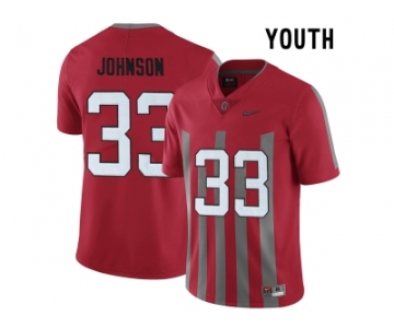 2016 Youth Ohio State Buckeyes Pete Johnson #33 College Football Alternate Elite Jersey - Scarlet