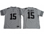 Youth Ohio State Buckeyes #15 Ezekiel Elliott Gridion Grey II Stitched NCAA Jersey