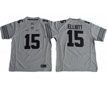 Youth Ohio State Buckeyes #15 Ezekiel Elliott Gridion Grey II Stitched NCAA Jersey